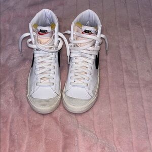 Nike White and Black High-Top Blazer Sneakers
